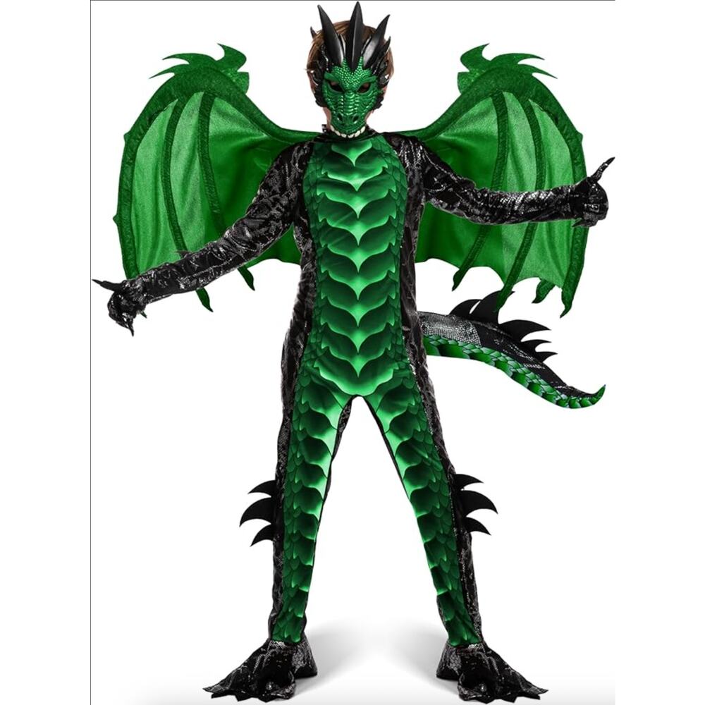 NWOT Spooktacular Creations Kids Green Dragon Costume Size S